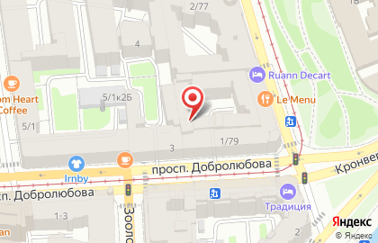 Ресторан Le Menu на Кронверкском проспекте на карте