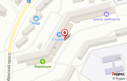 Продовольственный магазин Галатея на Октябрьском проспекте на карте