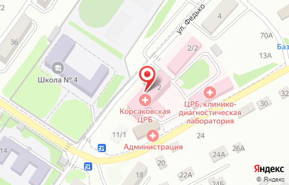 Станция скорой медицинской помощи в Южно-Сахалинске на карте