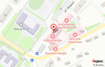 Станция скорой медицинской помощи в Южно-Сахалинске на карте