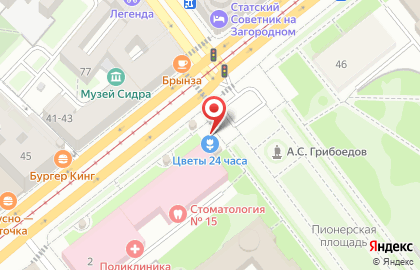 Кафе-бистро на Пионерской улице на карте