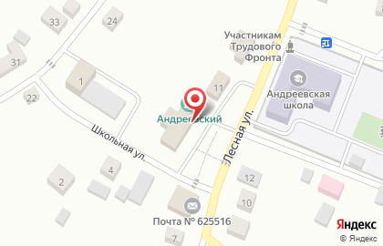 Андреевский сельский клуб на Лесной на карте