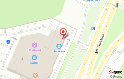 Магазин ортопедических матрасов и товаров для сна Askona на улице Поляны на карте