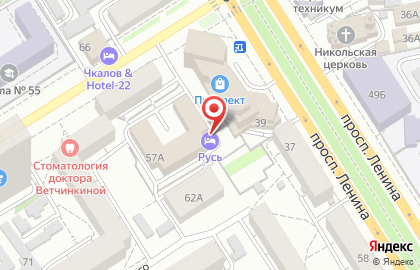 Гостиница Русь в Барнауле на карте