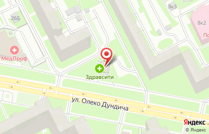 Продуктовый магазин Белорусский дворик на улице Олеко Дундича на карте