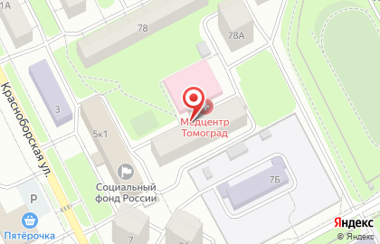 Сеть супермаркетов Пятерочка на Красноборской улице, 5 к 2 на карте
