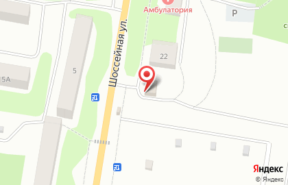 Продовольственный магазин на Шоссейной улице на карте