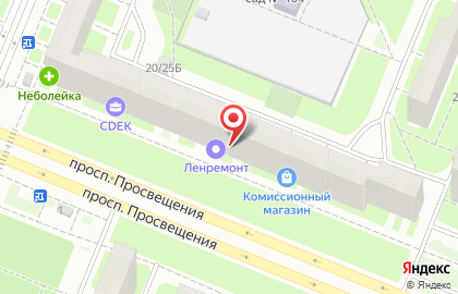 Компания ЛенЗапчасти на проспекте Просвещения на карте