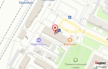 Магазин хлебобулочных изделий Оренбургский хлебокомбинат на Привокзальной площади на карте