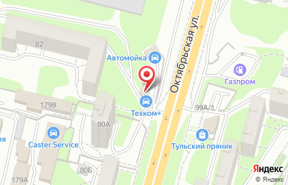 Магазин автотоваров Техком+ на Октябрьской улице на карте