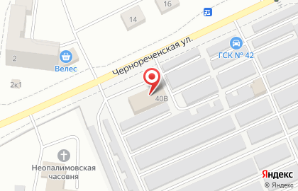 Автокомплекс Старт на Чернореченской улице на карте