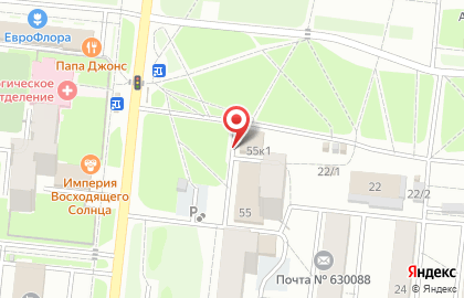 Киоск по продаже фруктов и овощей в Новосибирске на карте
