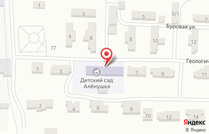 Детский сад Алёнушка на Геологической улице на карте
