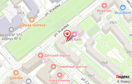 Надежно на улице Усачёва на карте