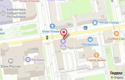 Банкомат ВТБ в Ижевске на карте