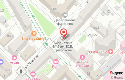 Библиотека №2 им. Ю.В. Трифонова в Тверском районе на карте
