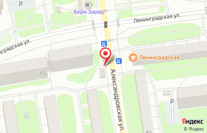 Продовольственный магазин на улице Ленинградской на карте