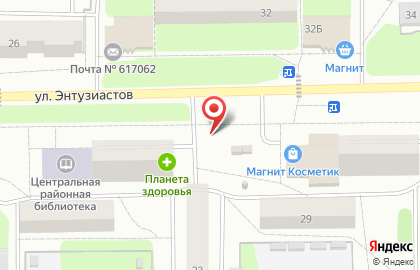 Киоск по продаже фруктов и овощей на улице Энтузиастов на карте
