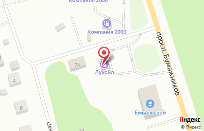 АЗС Лукойл на проспекте Бумажников на карте