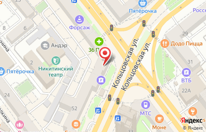 Магазин тканей и швейной фурнитуры Ренессанс на Кольцовской улице на карте