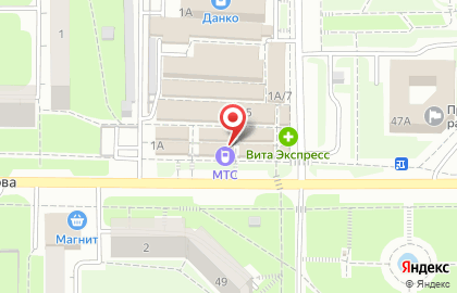Салон сотовой связи МТС на улице Миронова на карте