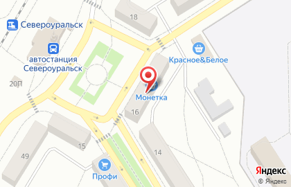 Супермаркет Монетка в Североуральске на карте
