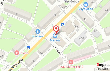 Супермаркет Магнит на улице Маршала Жукова на карте