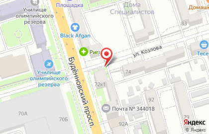 Магазин по продаже овощей и фруктов на Будённовском проспекте на карте
