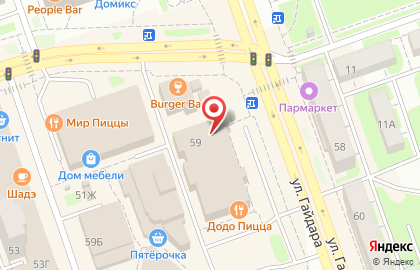 Отделение Промсвязьбанка на улице Гайдара на карте