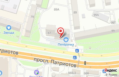 Супермаркет Пятёрочка на улице Героев Сибиряков на карте