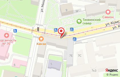 Семейная студия красоты Sova на метро Площадь Ленина на карте