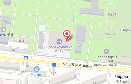 Спортивный комплекс АГТУ на улице Татищева на карте