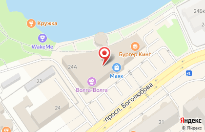 Перекресток в Дубне на карте