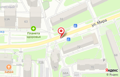 Точка на улице Мира на карте