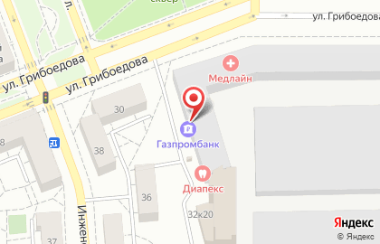 Столовая Старый дворик на улице Грибоедова на карте