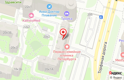Стоматологическая клиника Первая семейная клиника Петербурга на Комендантском проспекте на карте