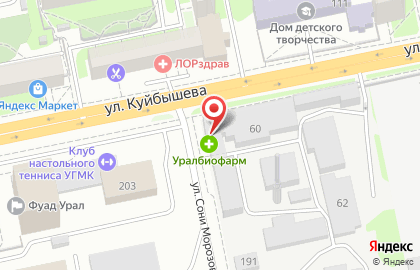 Банкомат УБРиР на улице Куйбышева, 60 на карте