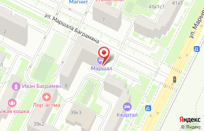 Мини-отель Маршал на улице Маршала Баграмяна на карте