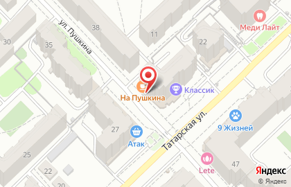 Кафе-бар на Пушкина на улице Пушкина на карте