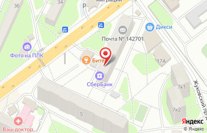 Терминал СберБанк на проспекте Ленинского Комсомола в Видном на карте