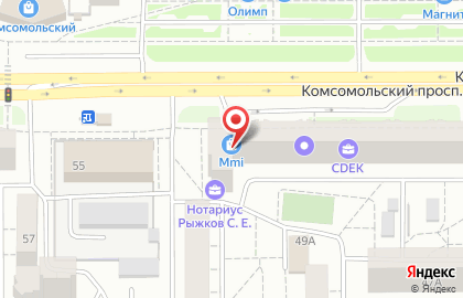 Интернет-магазин электроники Мир Мобильных Инноваций на Комсомольском проспекте, 47 на карте