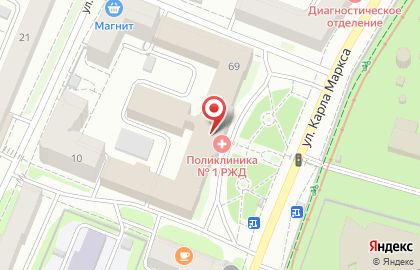 Клиническая больница РЖД-Медицина на улице Карла Маркса на карте