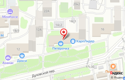 Южный двор в Духовском переулке на карте