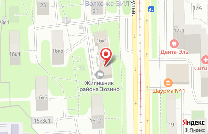 Район Зюзино Юго-Западного административного округа г. Москвы Отдел социальной защиты населения на карте