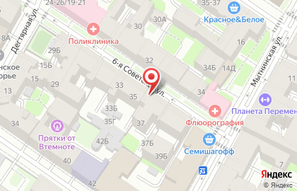 Центр паровых коктейлей Оblako на 6-ой Советской улице на карте