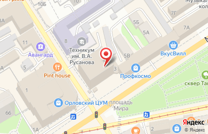 Фирменный салон сотовой связи МТС на площади Мира на карте
