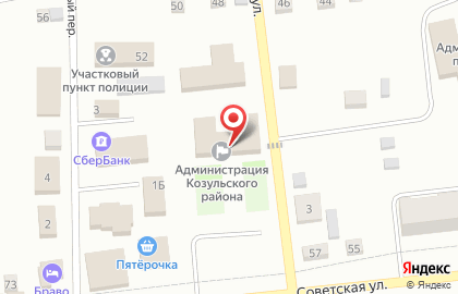 Управление социальной защиты населения администрации Козульского района на карте