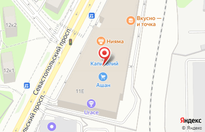 Гипермаркет АШАН Сити на Севастопольском проспекте на карте