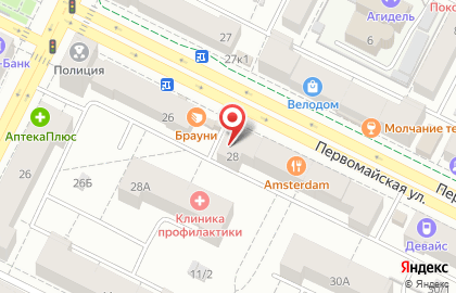 Продовольственный магазин Лукошко+ на Первомайской улице на карте