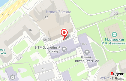 Национальный исследовательский университет Итмо на Песочной набережной на карте